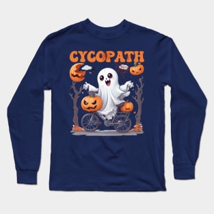 Cycopath Ghost on a Bicycle - Spooktacular Autumn Ride Long Sleeve T-Shirt